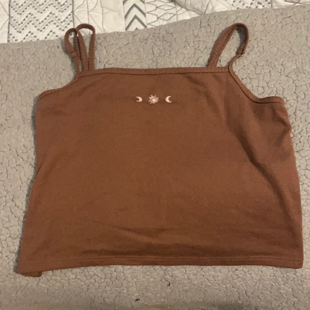 light brown moon and sun tank